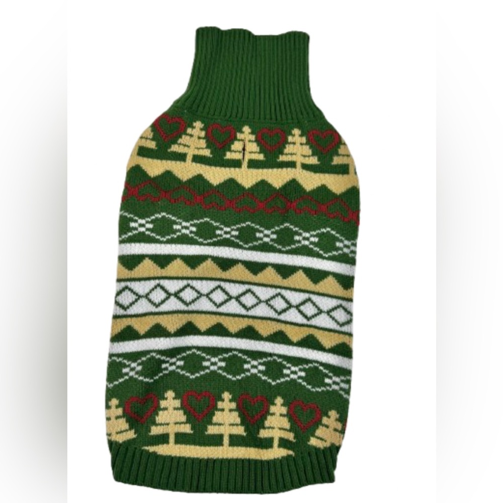 Green Patterned Dog Sweater
